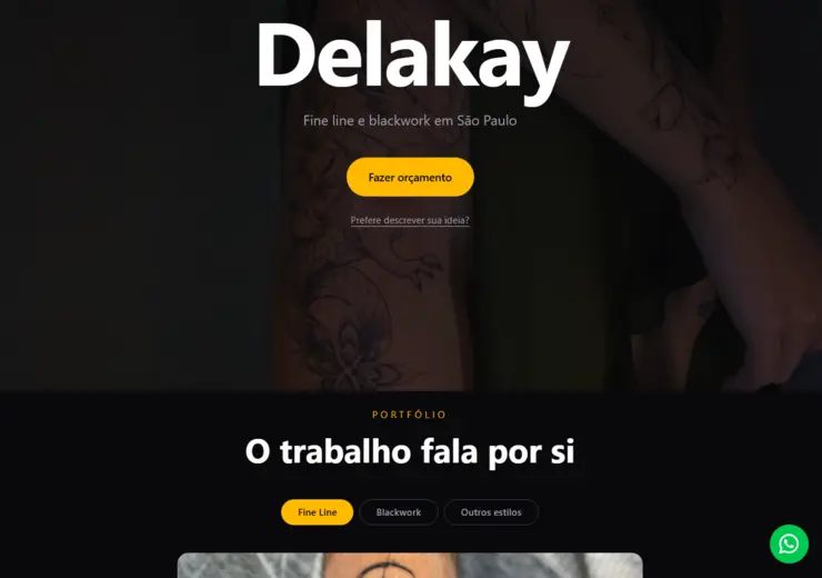 Site Delakay — Tatuagem