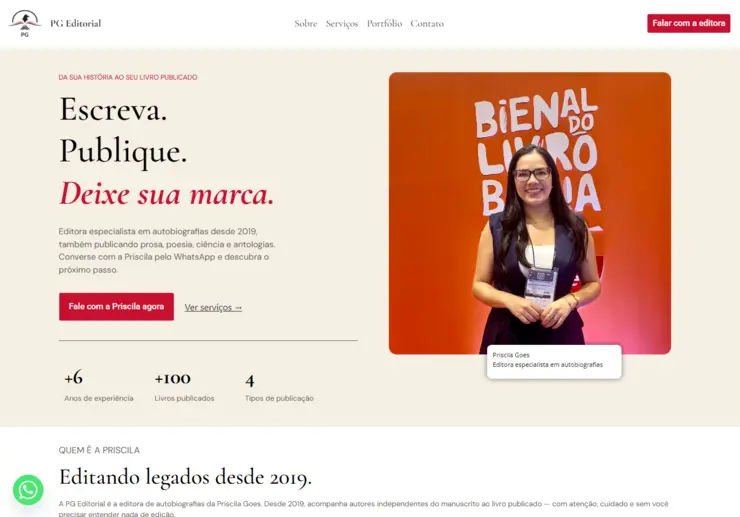 Site PG Editorial — Editora de livros